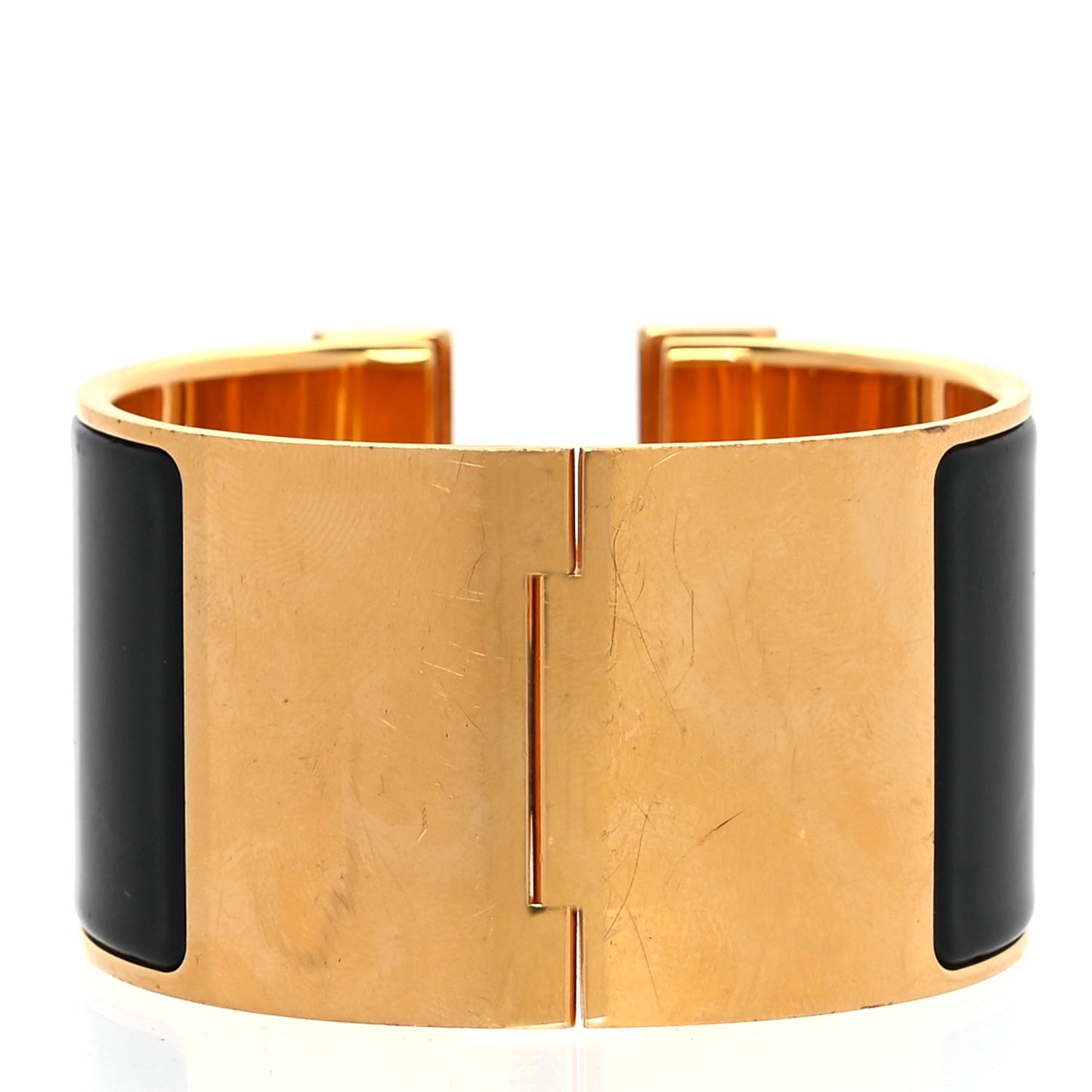 Hermes Enamel Extra Wide Clic Clac H Bracelet PM Black