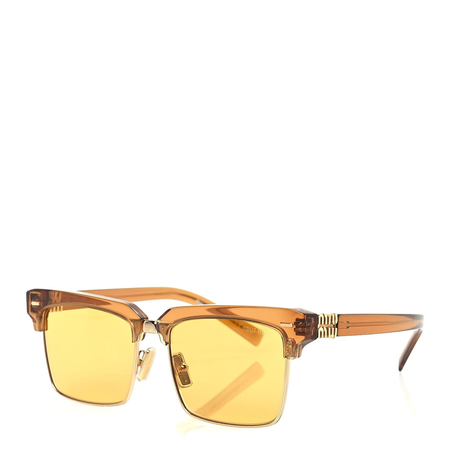 Miu Miu Acetate Square SMU10Z Sunglasses  Transparent Caramel