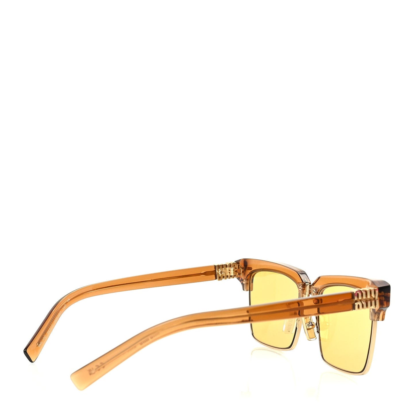 Miu Miu Acetate Square SMU10Z Sunglasses  Transparent Caramel