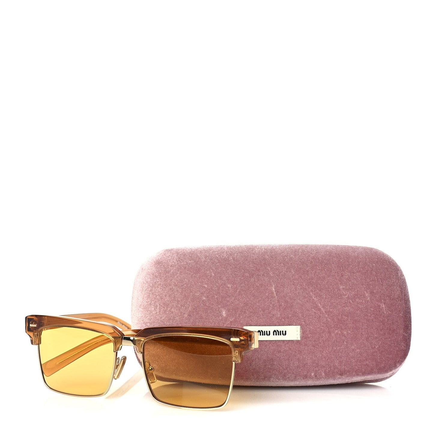 Miu Miu Acetate Square SMU10Z Sunglasses  Transparent Caramel