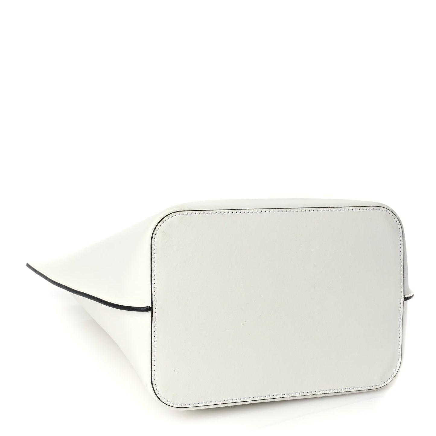 Versace Vitello Large Virtus Bucket Bag Optical White