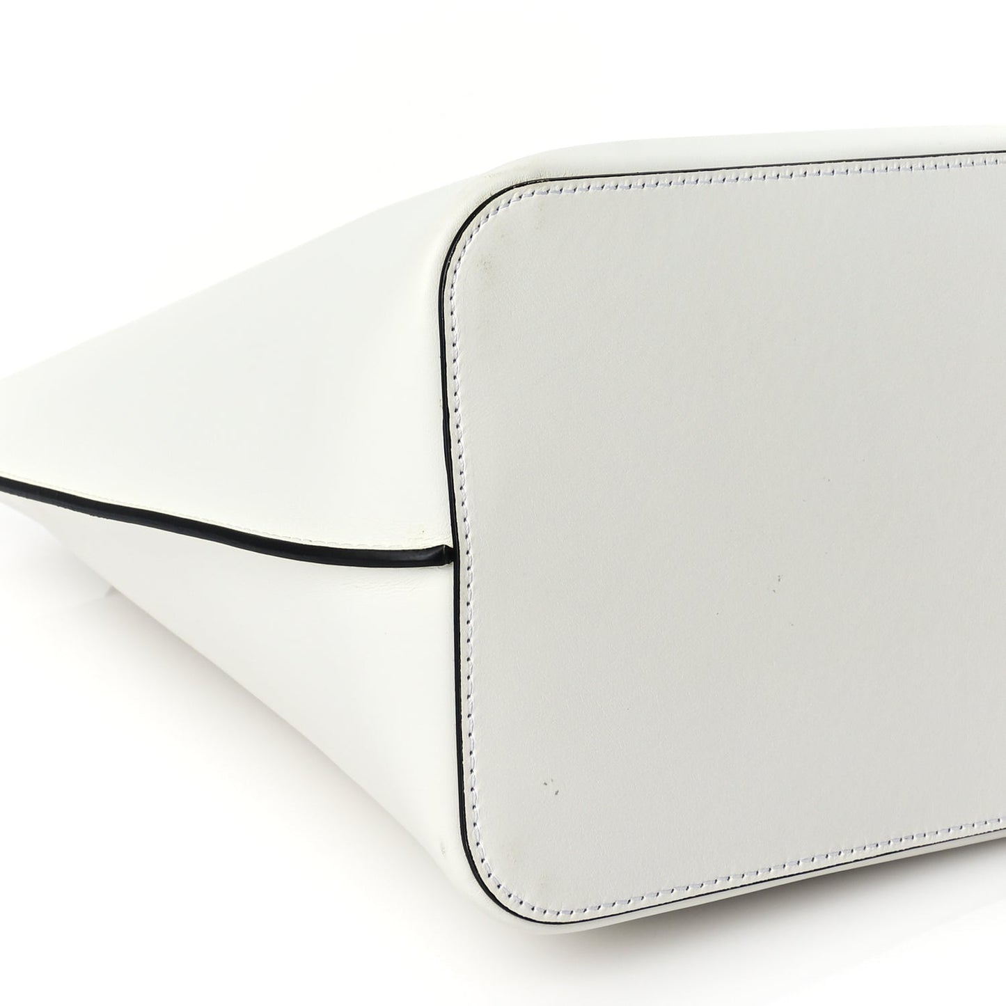 Versace Vitello Large Virtus Bucket Bag Optical White
