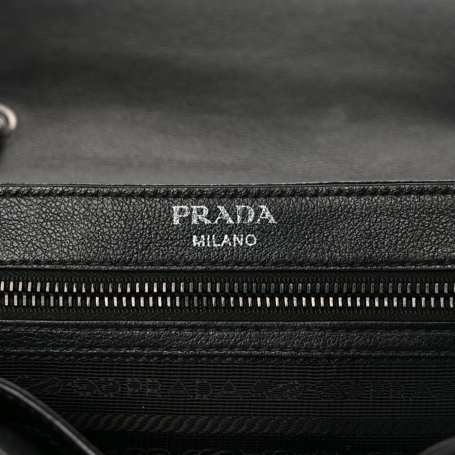 Prada Glace Calfskin Studded Crossbody Black White