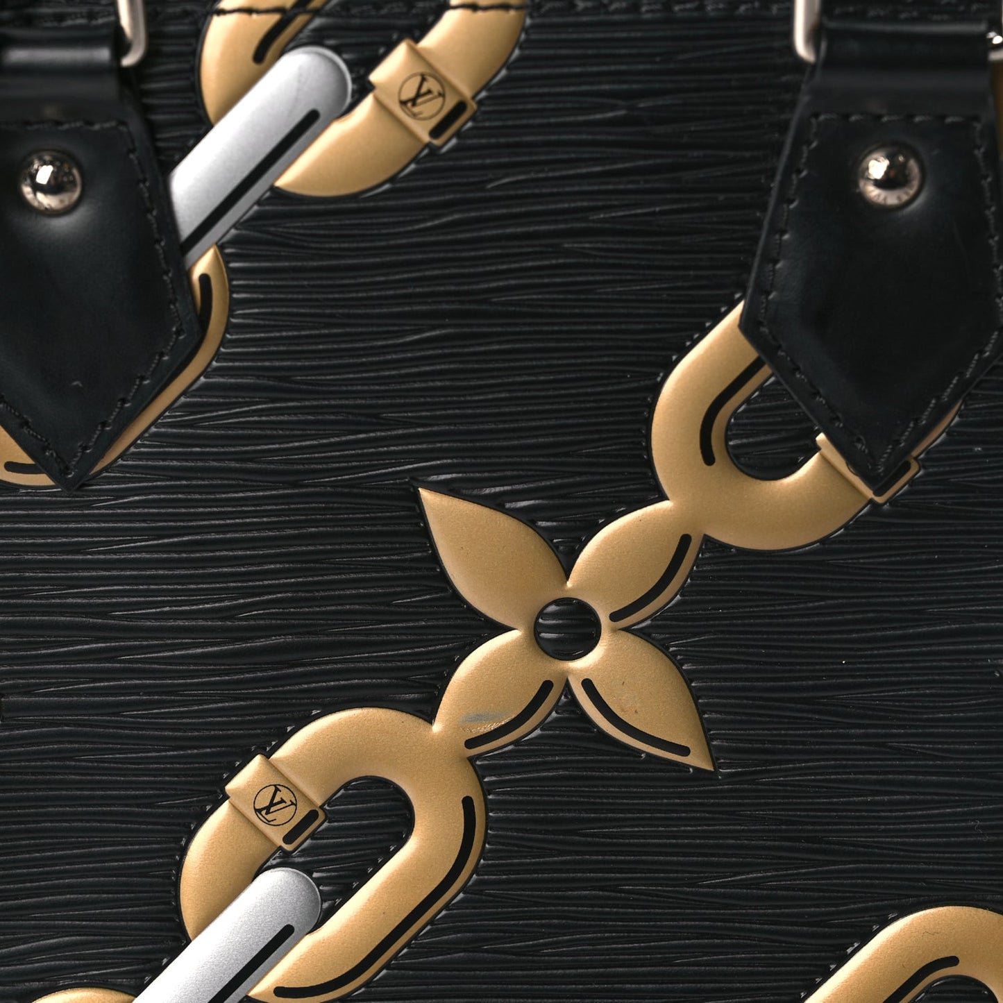 Louis Vuitton Epi Chain Flower Alma BB Black