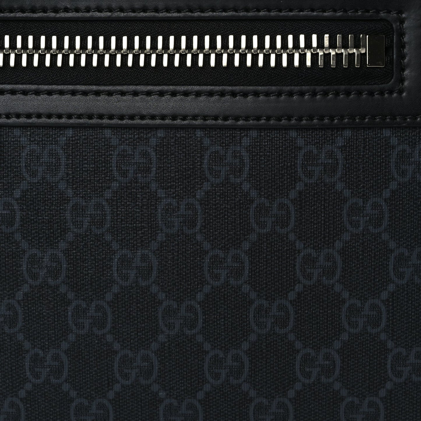 Gucci GG Supreme Monogram Web Small Flat Messenger Bag Black Grey