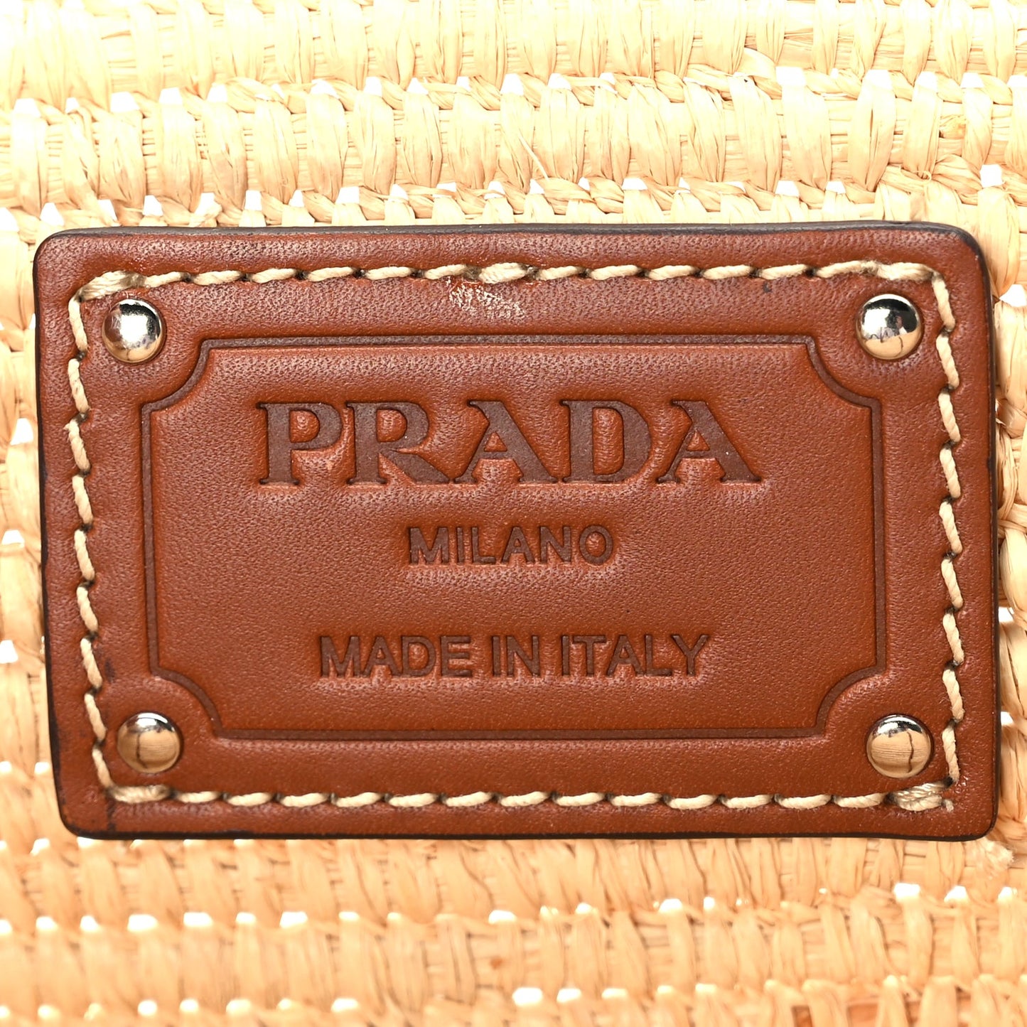 Prada Paglia Vitello Woven Braided Basket Tote  Naturale Cognac
