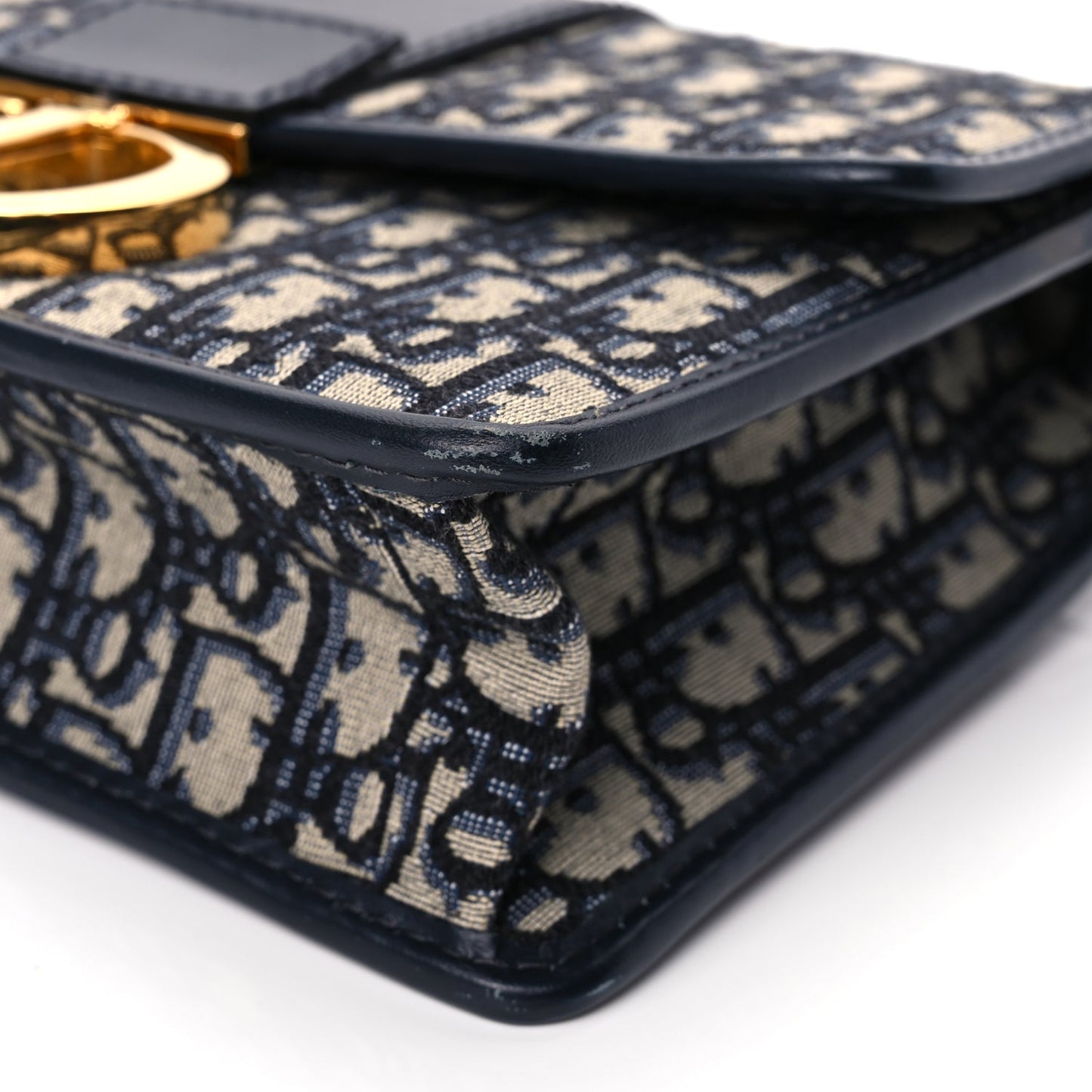 Christian Dior Oblique 30 Montaigne Flap Bag Blue