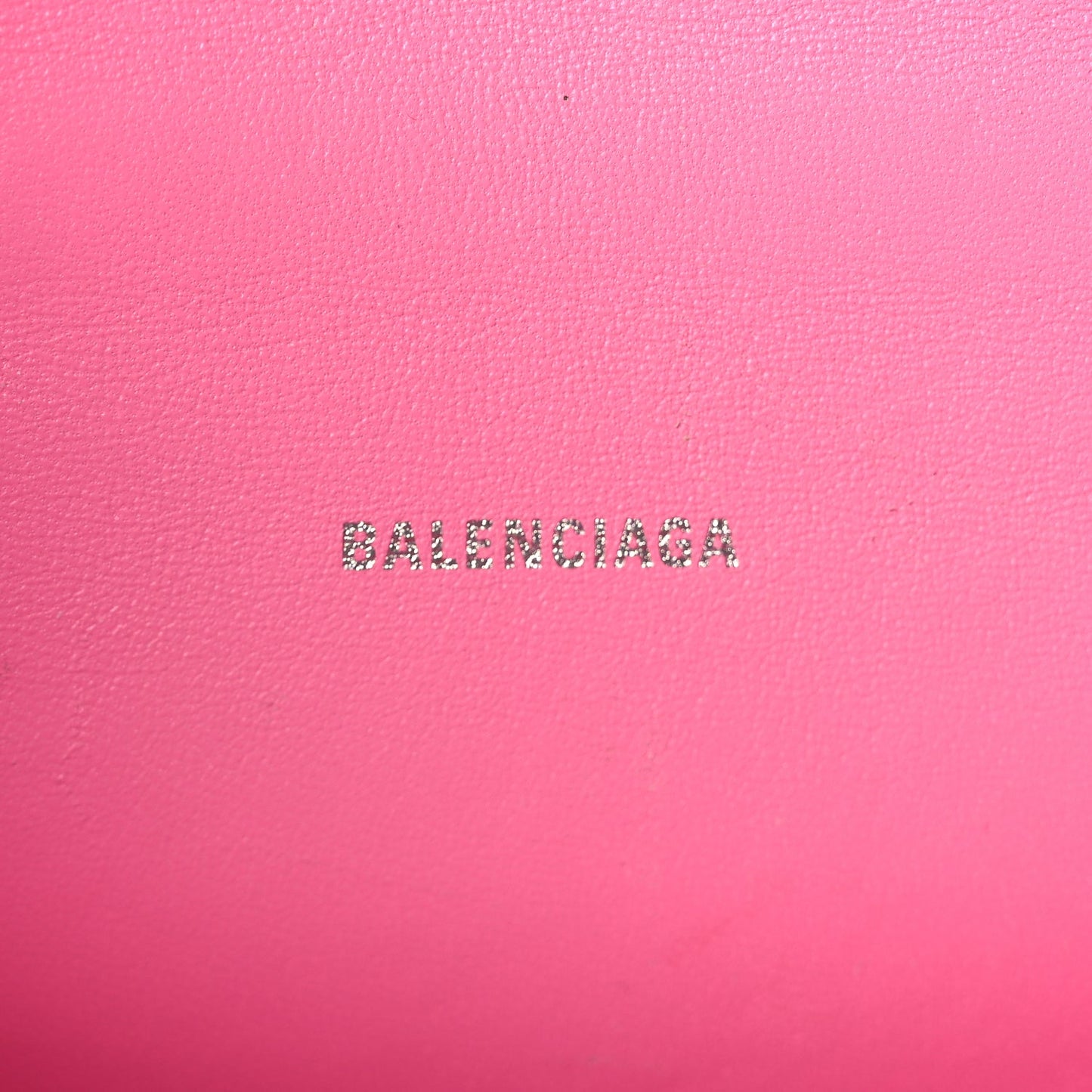 Balenciaga Shiny Calfskin Crocodile Embossed Hourglass Top Handle Bag XS Baby Pink