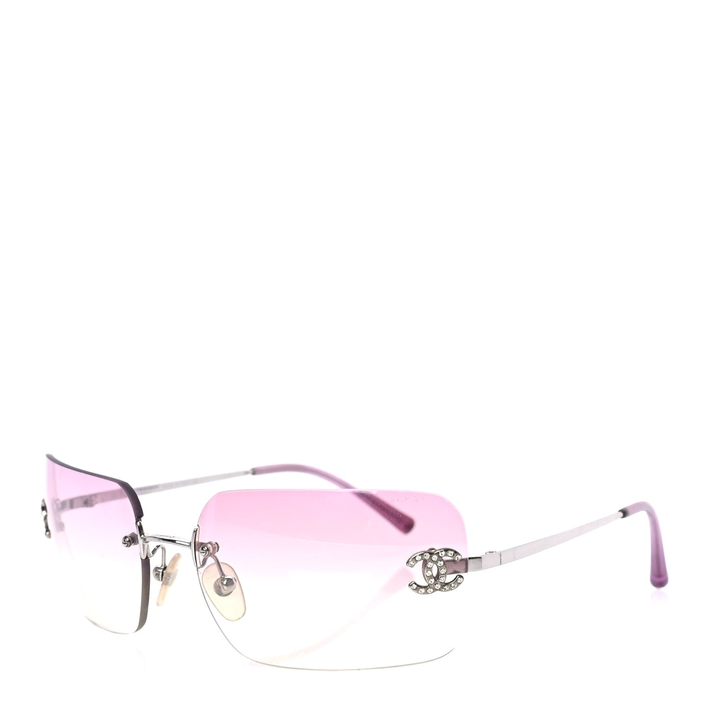 Chanel Metal Crystal CC Logo Sunglasses 4017-D Pink