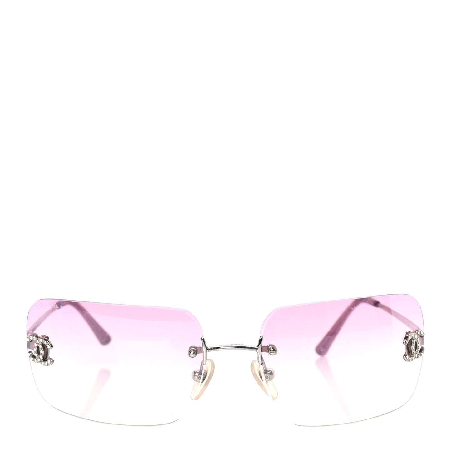 Chanel Metal Crystal CC Logo Sunglasses 4017-D Pink