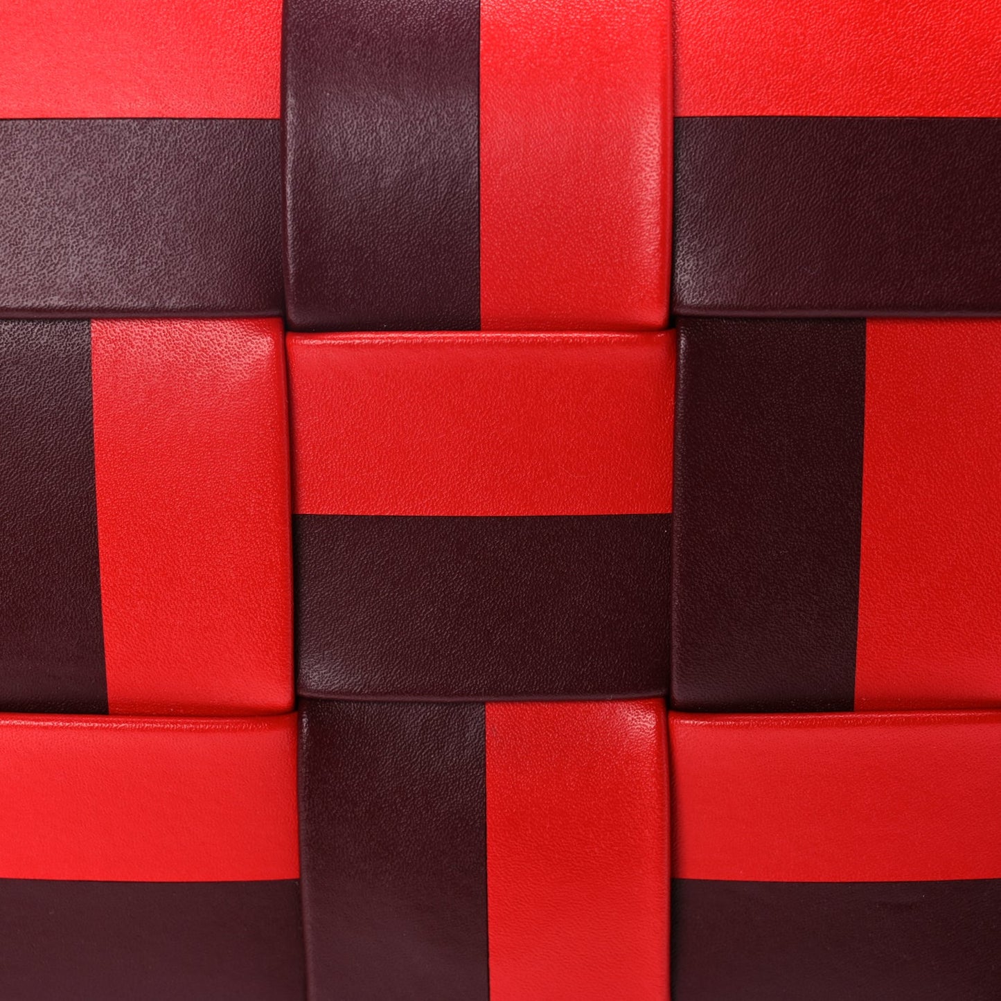 Bottega Veneta Lambskin Maxi Intrecciato Bicolor Cassette Crossbody Bag Red