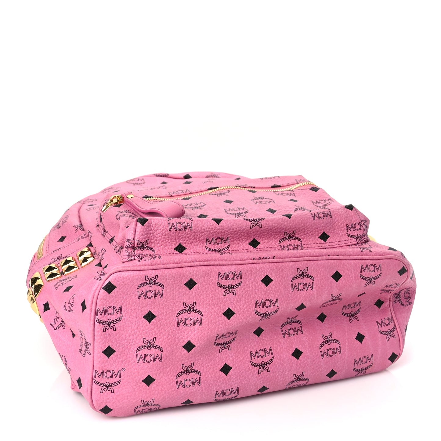 MCM Visetos Medium Side Studs Stark Backpack Pink