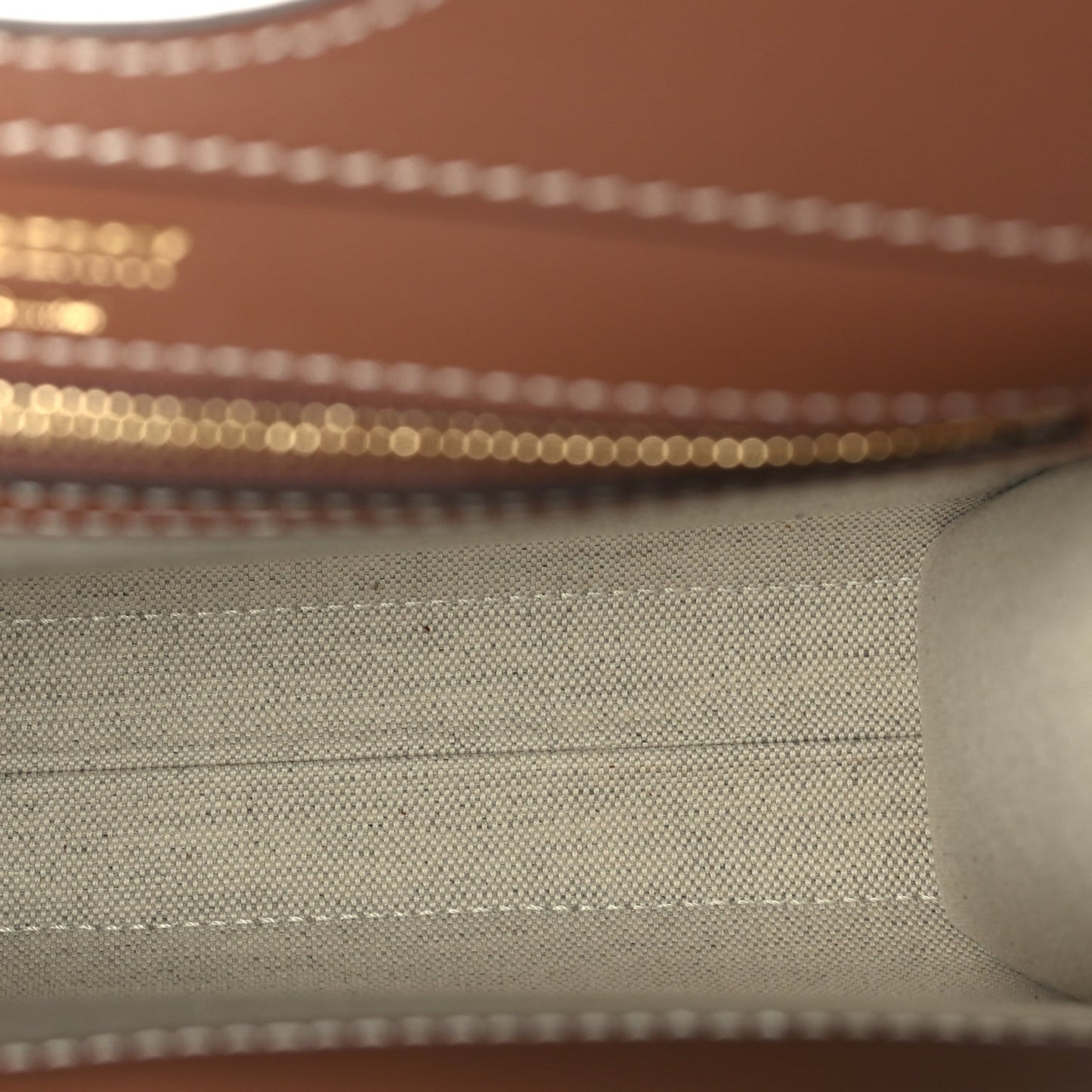 Burberry Canvas Smooth Calfskin Two Tone Mini Pocket Bag Natural Malt Brown