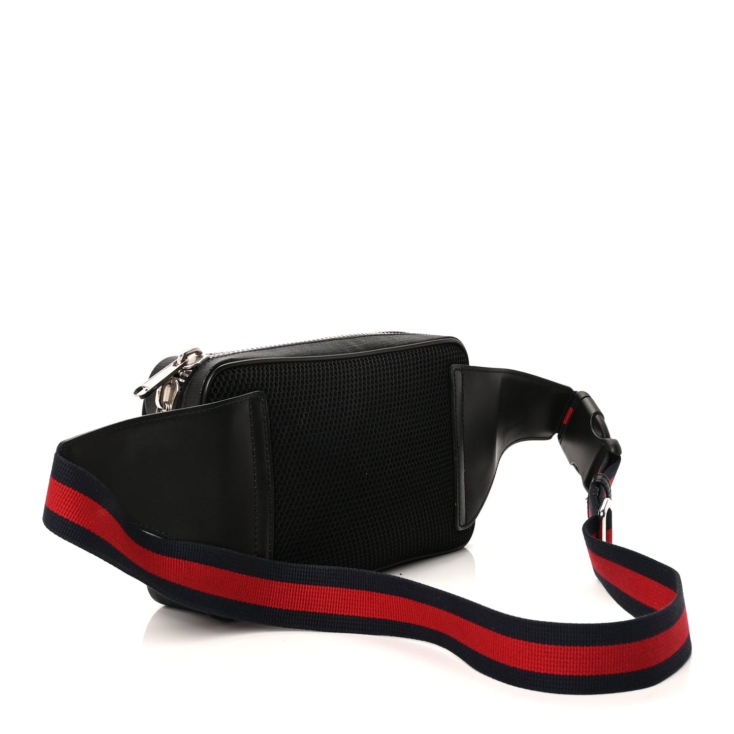 Gucci Soft GG Supreme Monogram Web Belt Bag  Black Grey