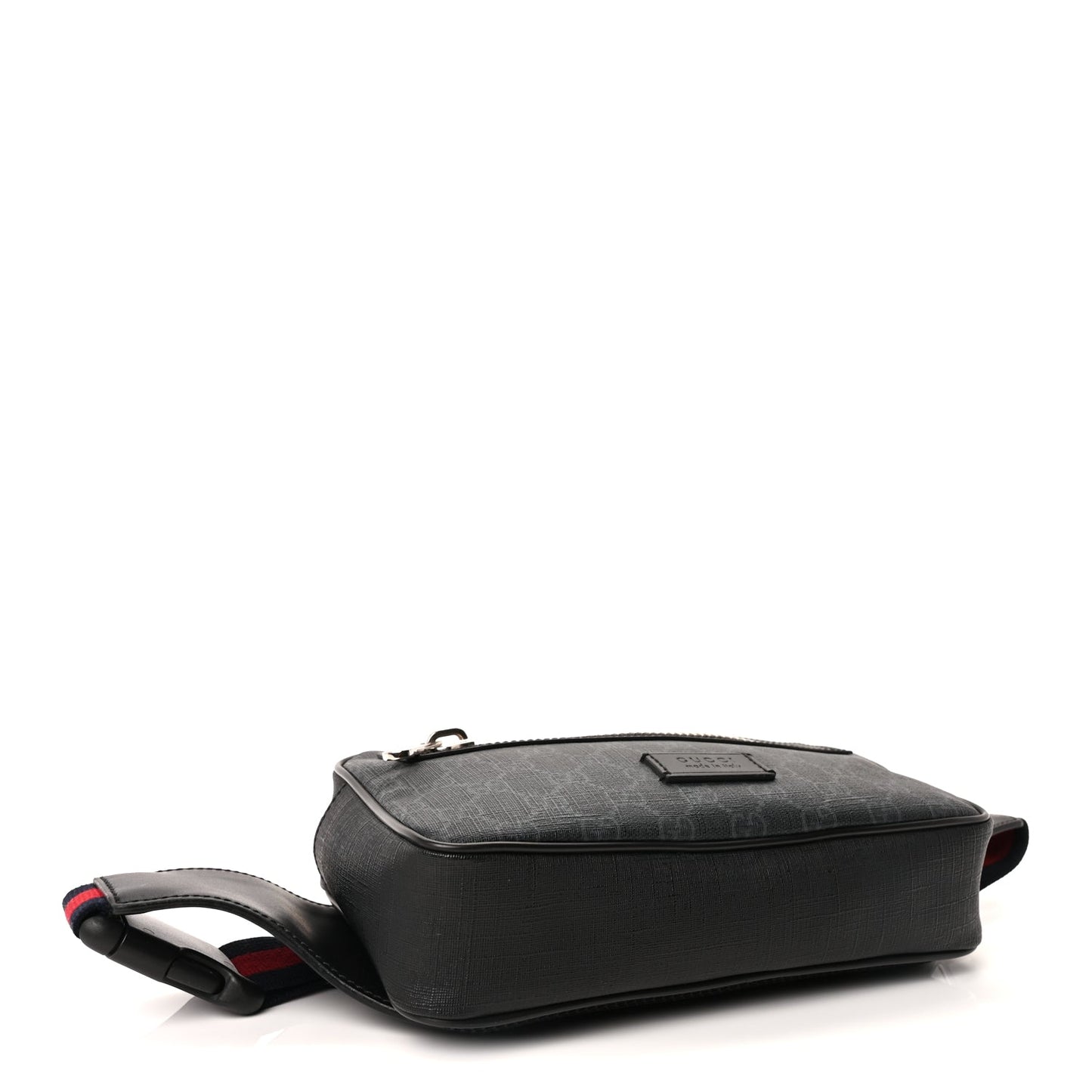 Gucci Soft GG Supreme Monogram Web Belt Bag  Black Grey