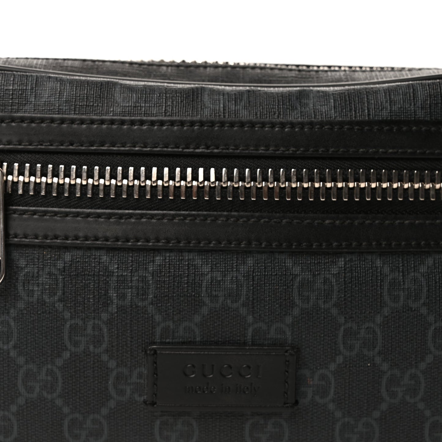 Gucci Soft GG Supreme Monogram Web Belt Bag  Black Grey