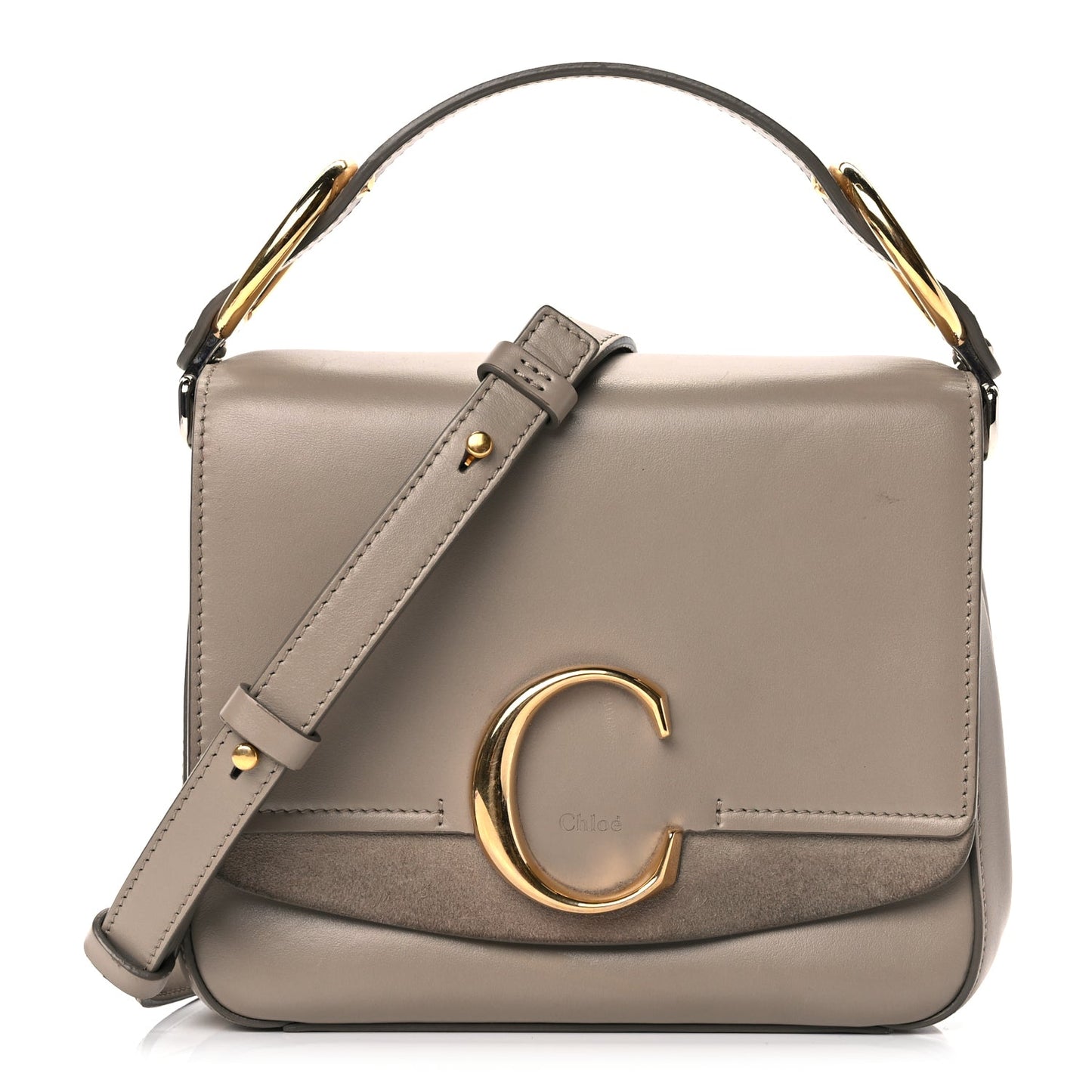 Chloe Calfskin Small C Double Carry Motty Grey