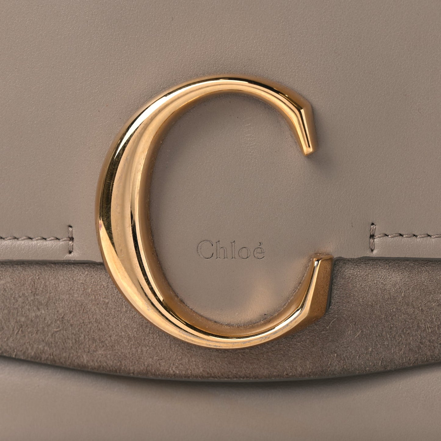 Chloe Calfskin Small C Double Carry Motty Grey