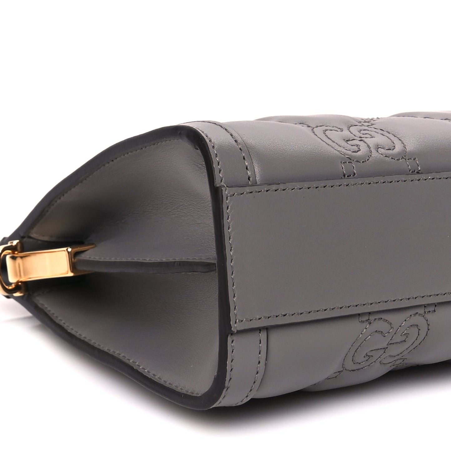 Gucci Calfskin GG Matelasse Small Slim Chain Shoulder Bag  Dusty Grey