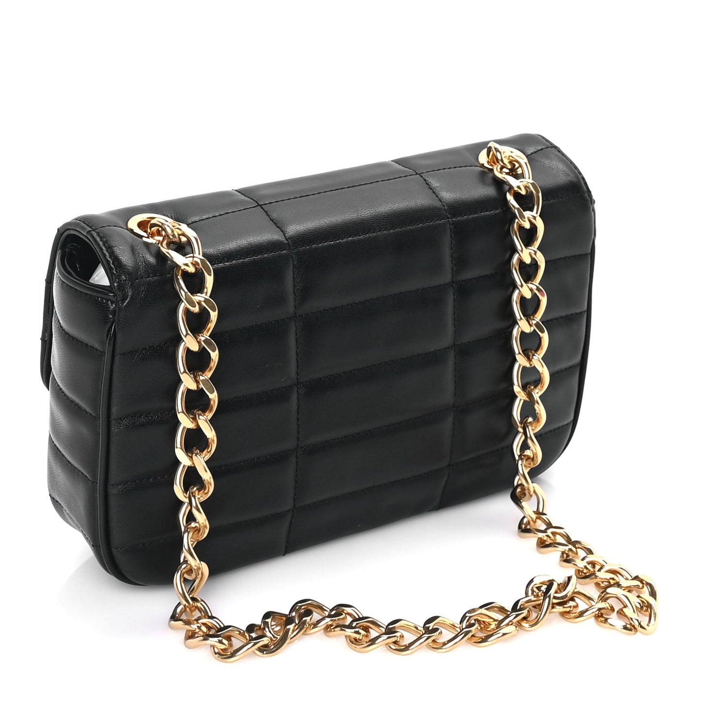 Celine Goatskin Matelasse Chain Shoulder Bag  Black