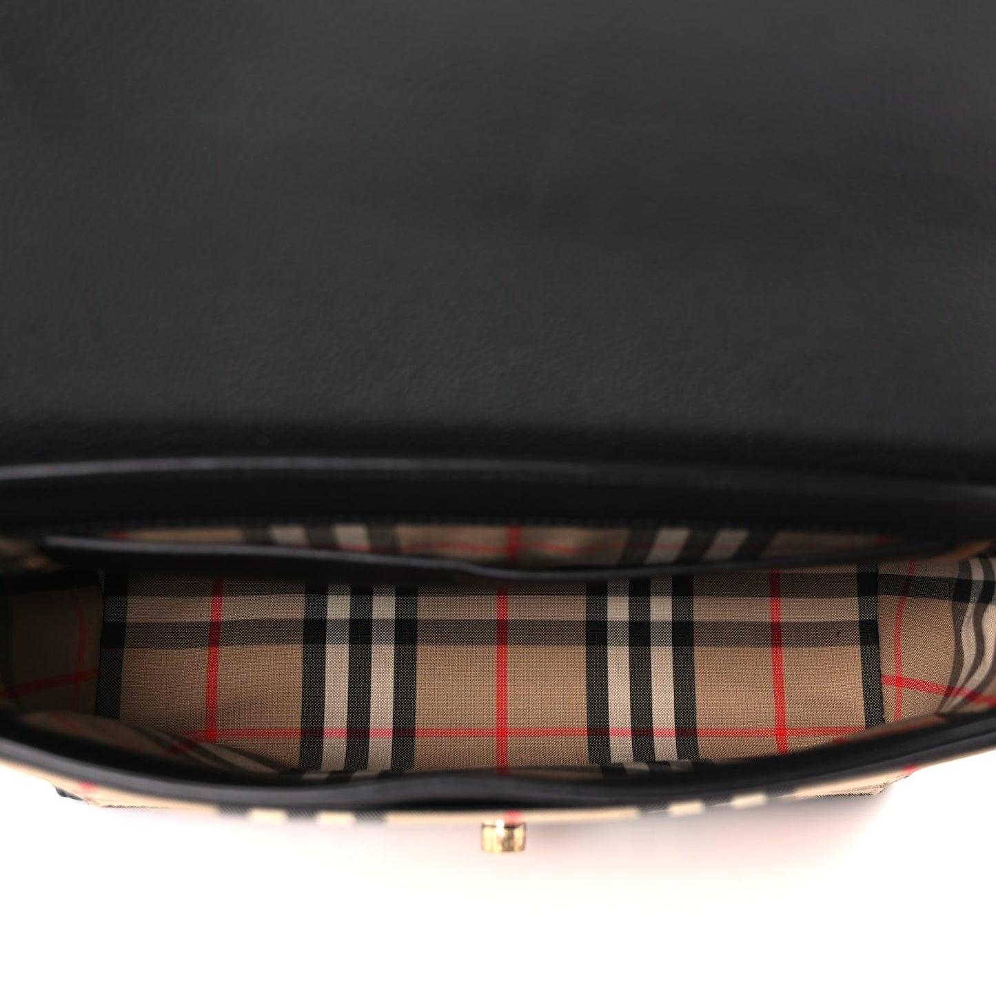 Burberry Coated Canvas Calfskin Vintage Check Medium Note Crossbody Bag Black