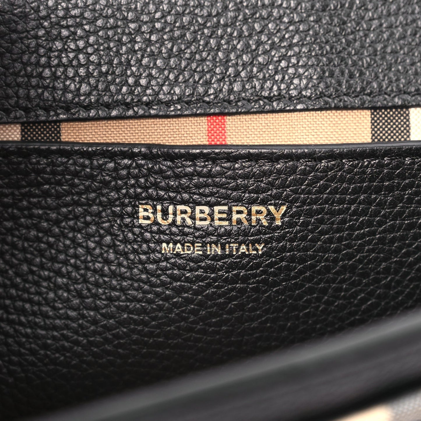 Burberry Coated Canvas Calfskin Vintage Check Medium Note Crossbody Bag Black
