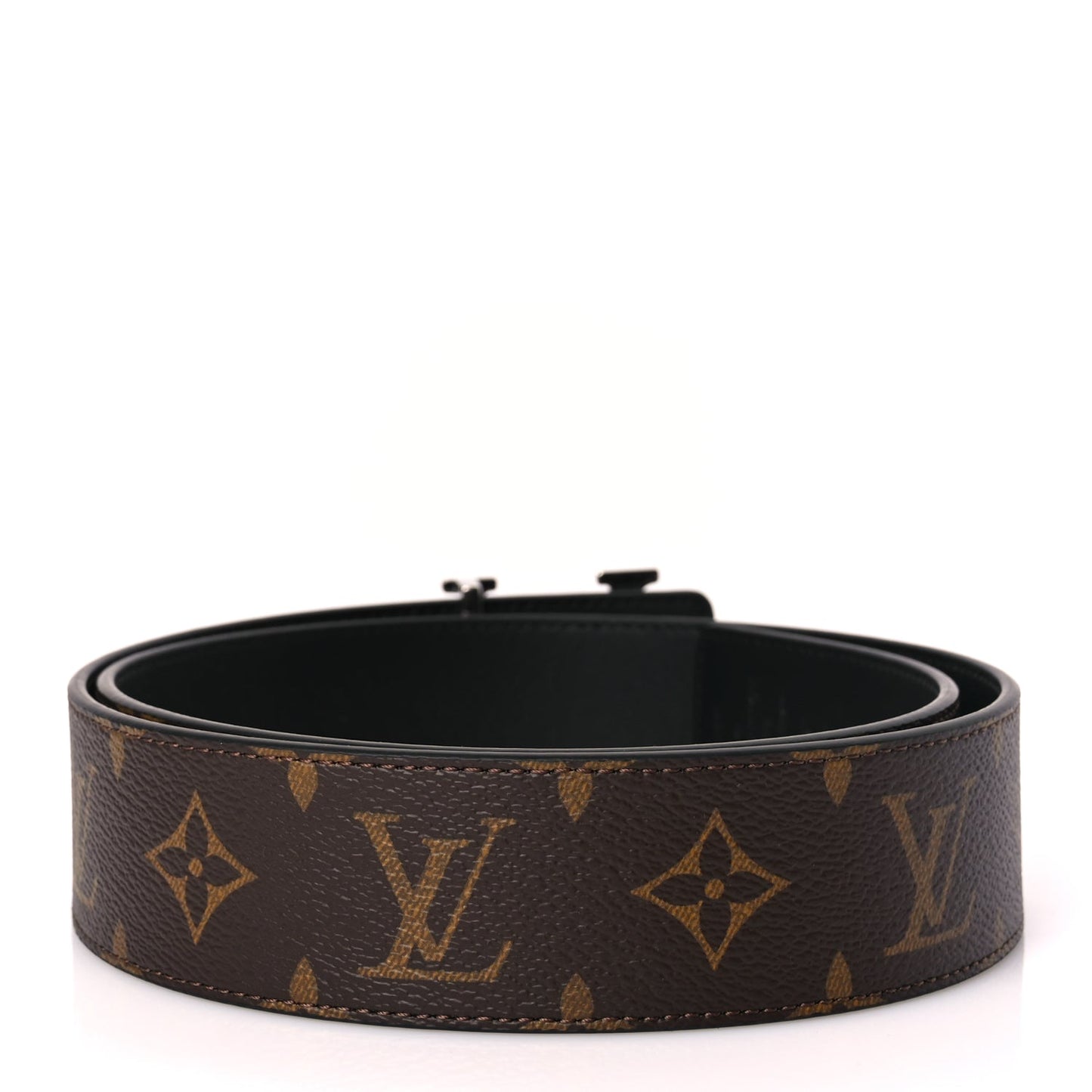 Louis Vuitton Calfskin Monogram 40mm LV Initiales Reversible Belt 80 32 Black