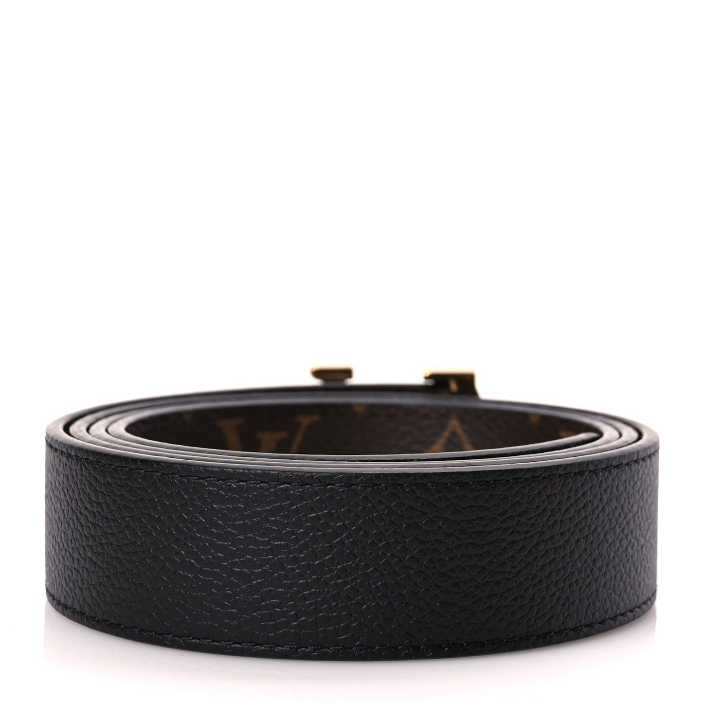 Louis Vuitton Calfskin Monogram 30mm LV Initiales Reversible Belt 100 40 Black