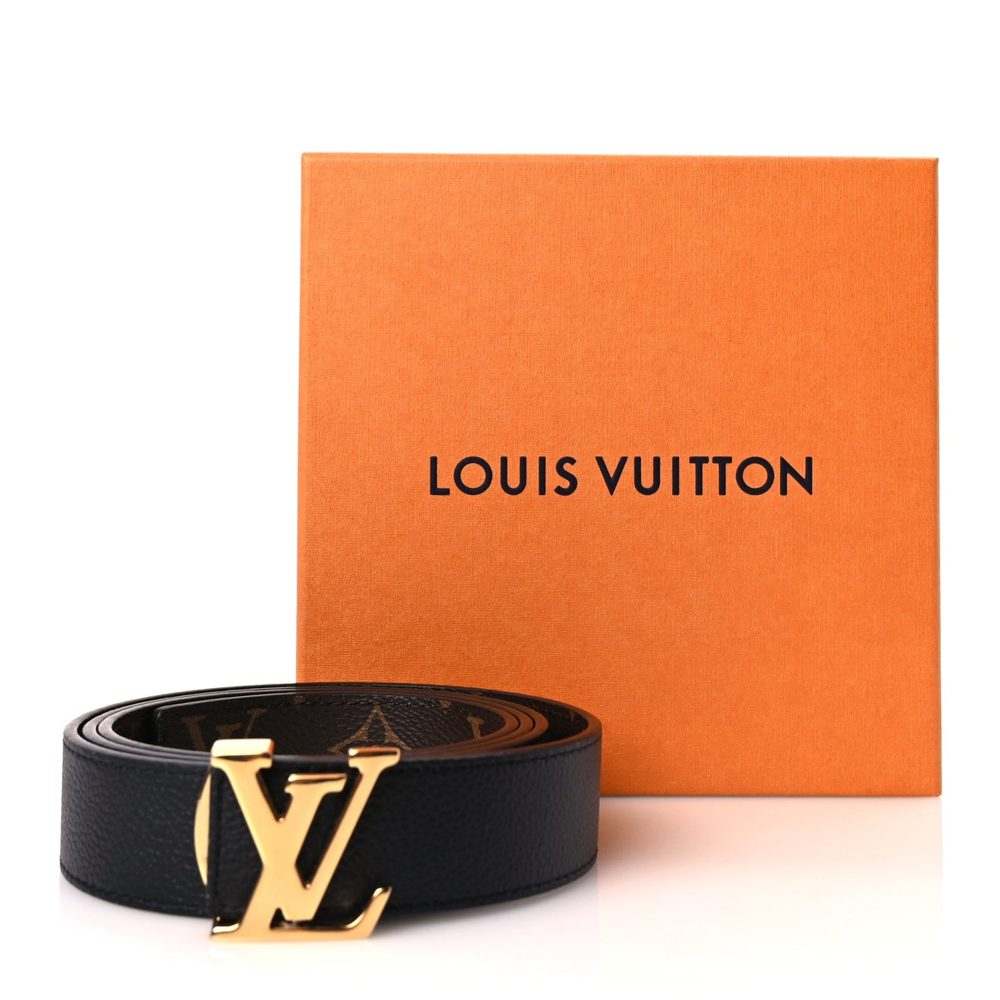 Louis Vuitton Calfskin Monogram 30mm LV Initiales Reversible Belt 100 40 Black