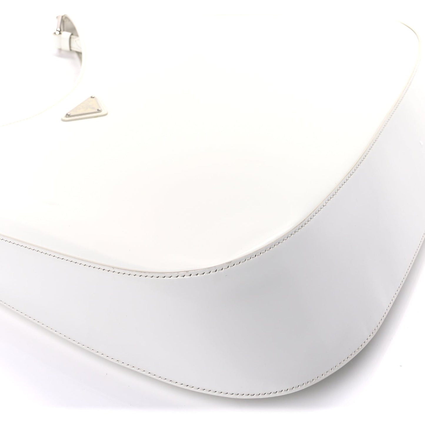 Prada Spazzolato Maxi Cleo Adjustable Strap Shoulder Bag White