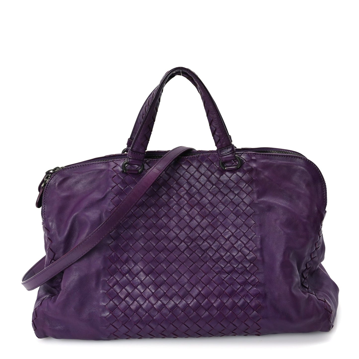 Bottega Veneta Calfskin Intrecciato Large Leggero Tote Purple