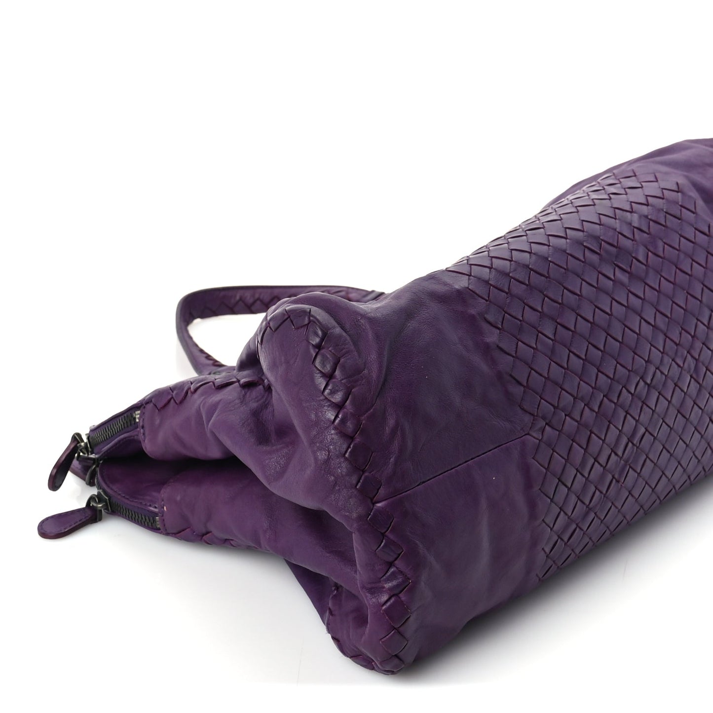 Bottega Veneta Calfskin Intrecciato Large Leggero Tote Purple