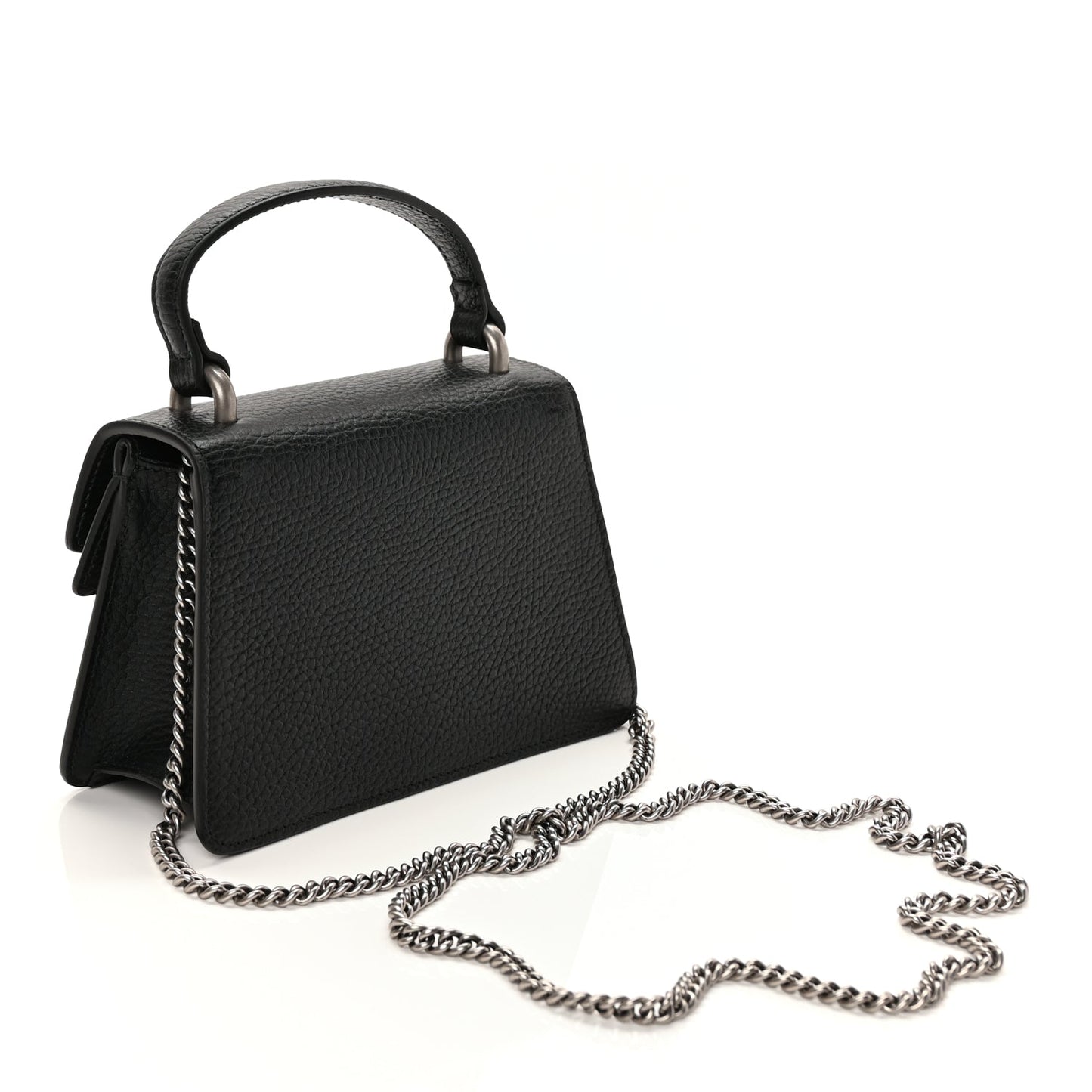 Gucci Dollar Calfskin Crystal Mini Dionysus Top Handle Bag Black Crystal