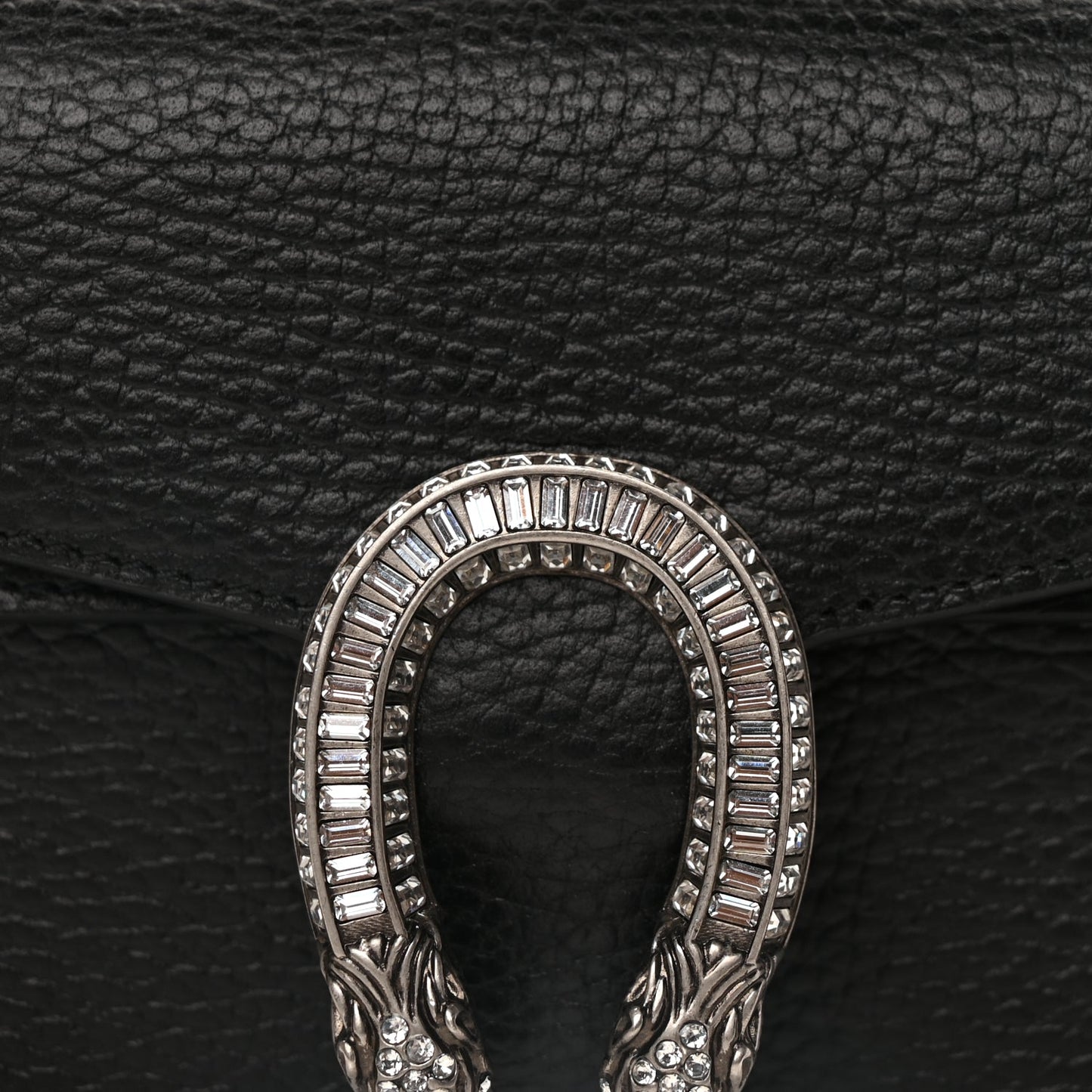 Gucci Dollar Calfskin Crystal Mini Dionysus Top Handle Bag Black Crystal