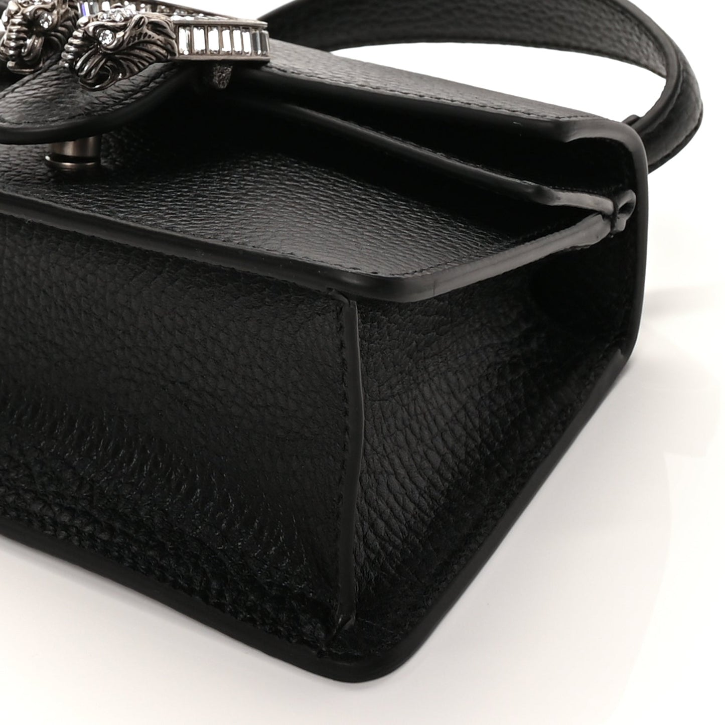 Gucci Dollar Calfskin Crystal Mini Dionysus Top Handle Bag Black Crystal