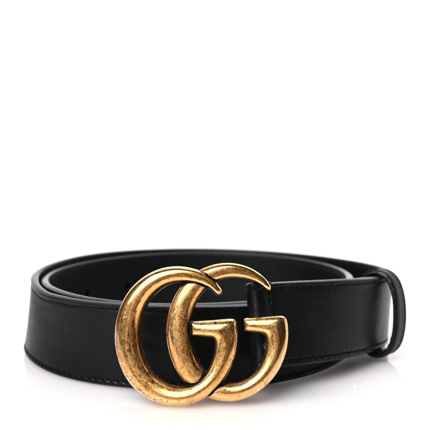 Gucci Calfskin Double G 30mm Belt 80 32 Black