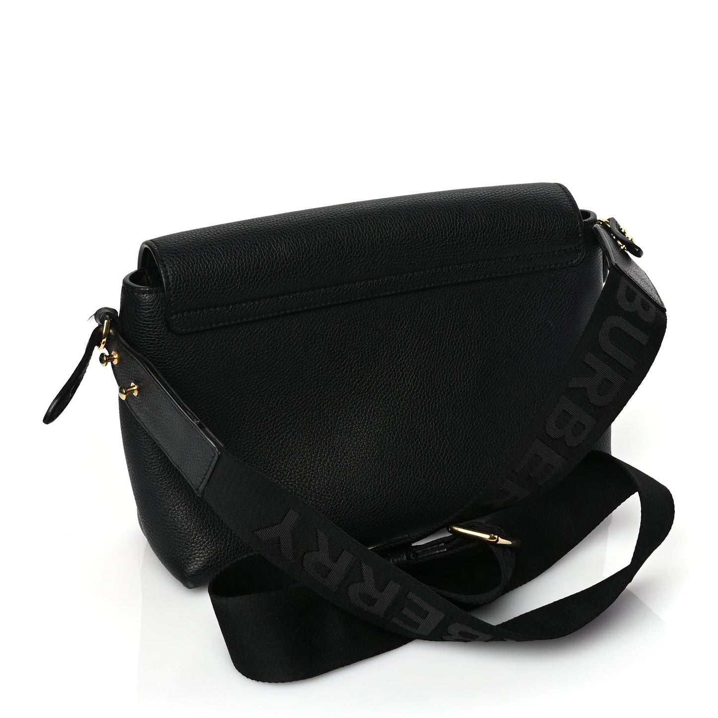 Burberry Grainy Calfskin Vintage Check Note Crossbody Bag Black