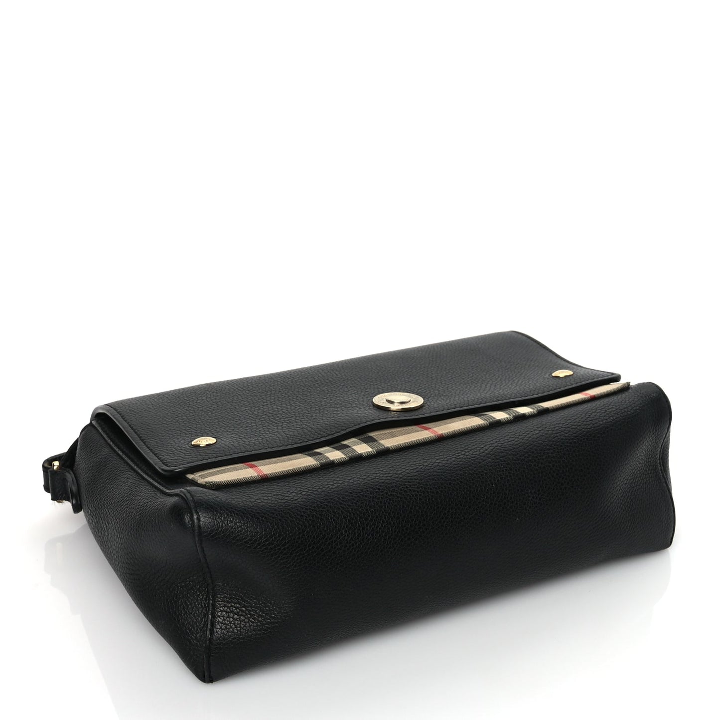 Burberry Grainy Calfskin Vintage Check Note Crossbody Bag Black