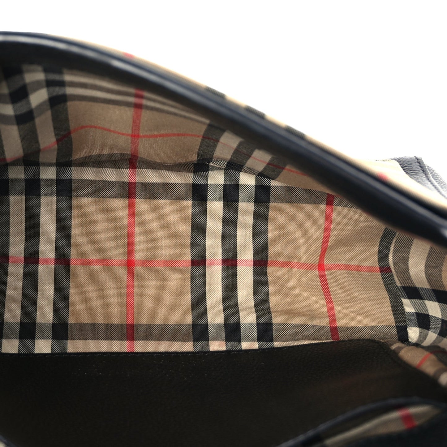 Burberry Grainy Calfskin Vintage Check Note Crossbody Bag Black