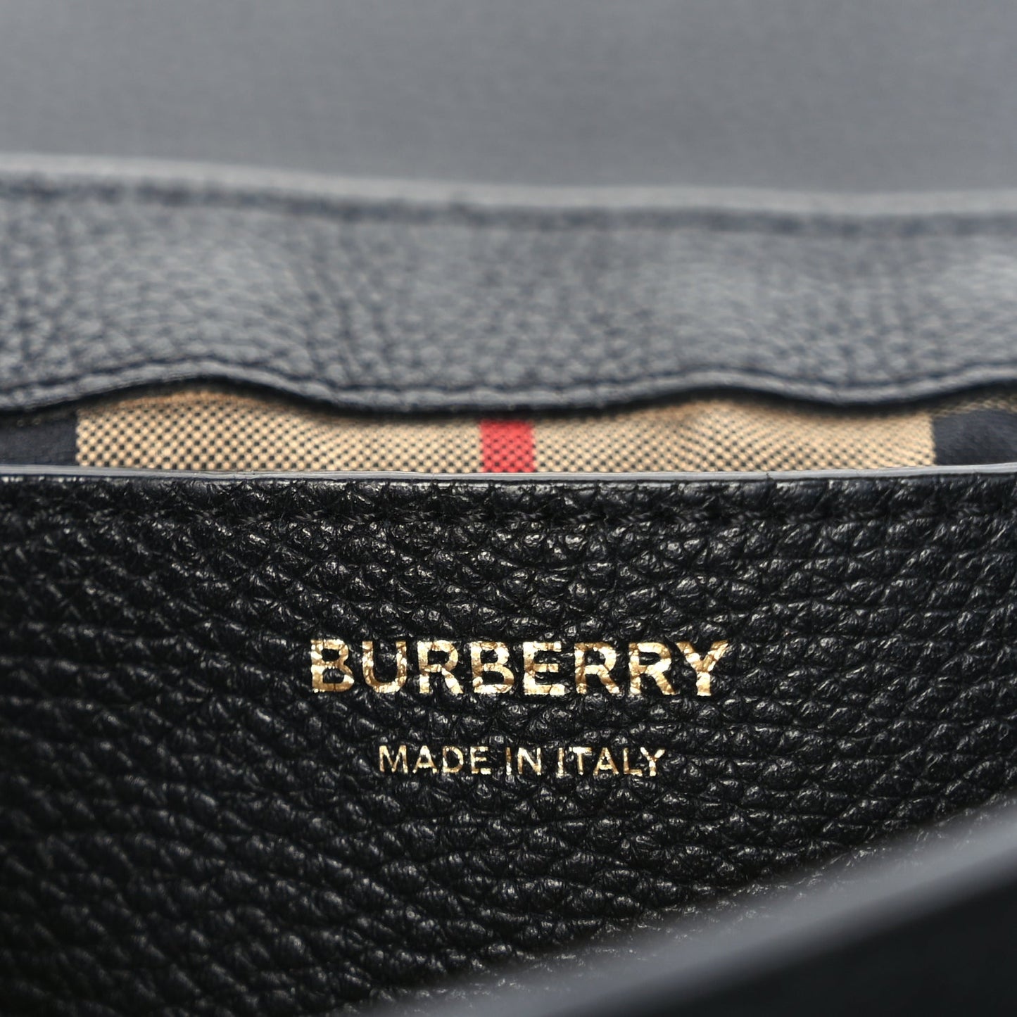 Burberry Grainy Calfskin Vintage Check Note Crossbody Bag Black