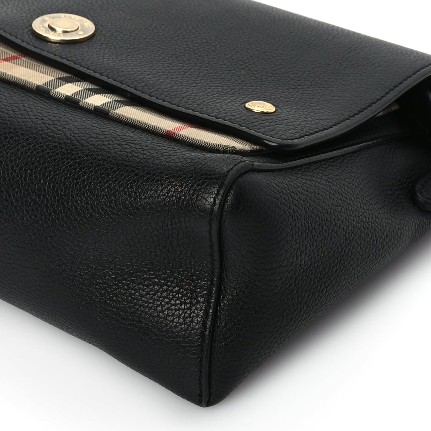 Burberry Grainy Calfskin Vintage Check Note Crossbody Bag Black