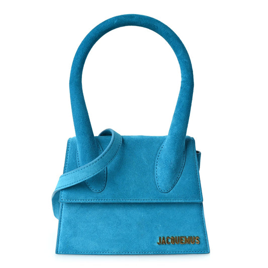 Jacquemus Suede Le Chiquito Moyen  Dark Turquoise