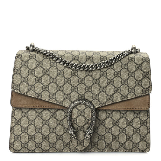 Gucci GG Supreme Monogram Medium Dionysus Shoulder Bag Taupe