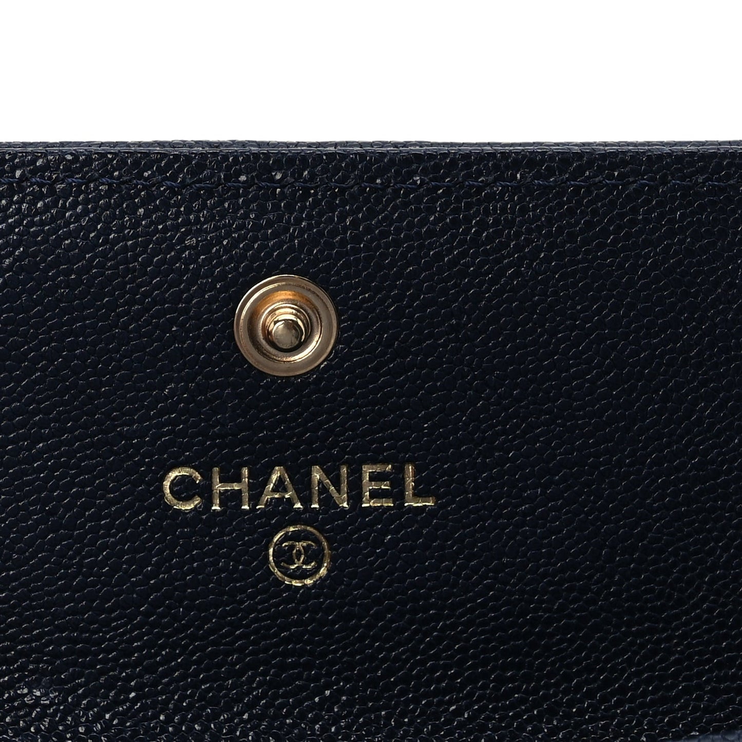 Chanel Caviar Quilted Boy Flap Card Holder Navy