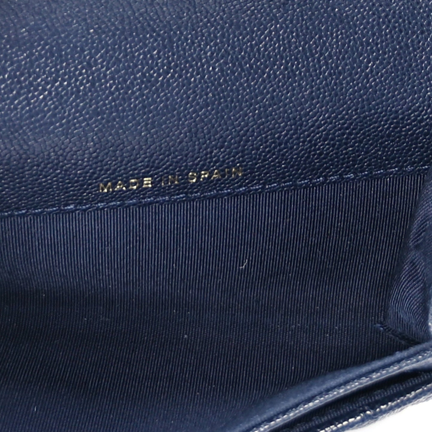 Chanel Caviar Quilted Boy Flap Card Holder Navy