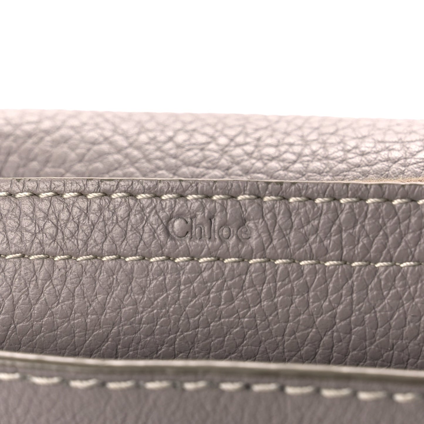 Chloe Grained Calfskin Medium Marcie Saddle Bag Cashmere Grey