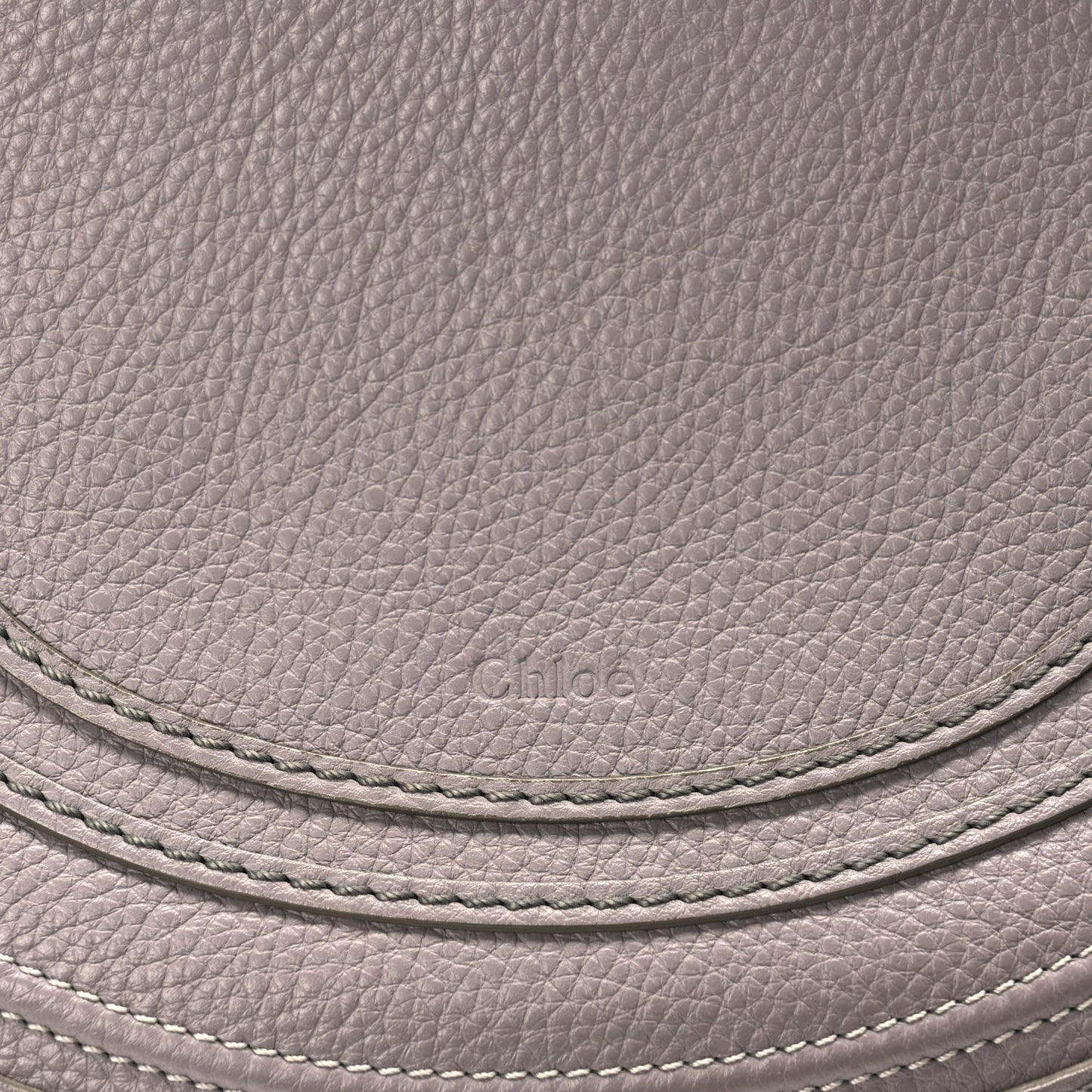 Chloe Grained Calfskin Medium Marcie Saddle Bag Cashmere Grey