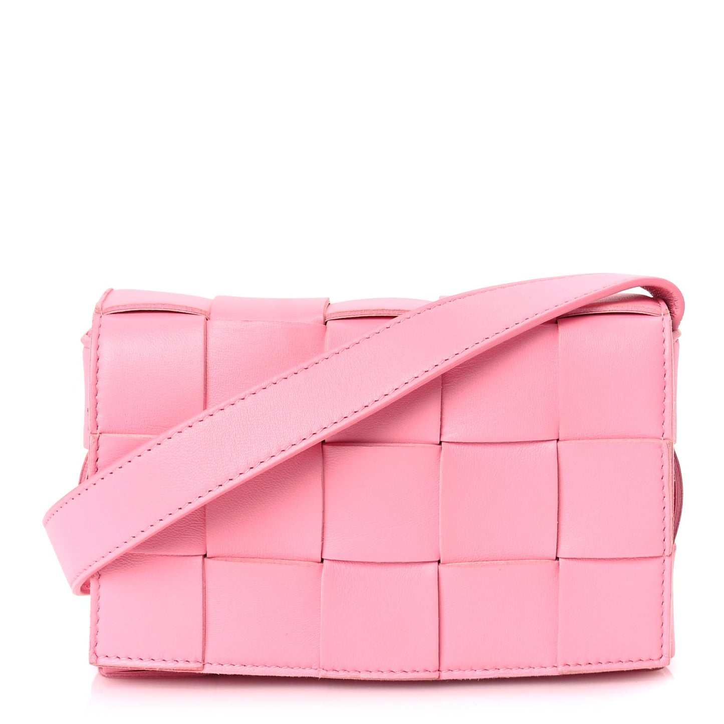 Bottega Veneta Lambskin Maxi Intreccio Small Cassette Crossbody Bag Ribbon