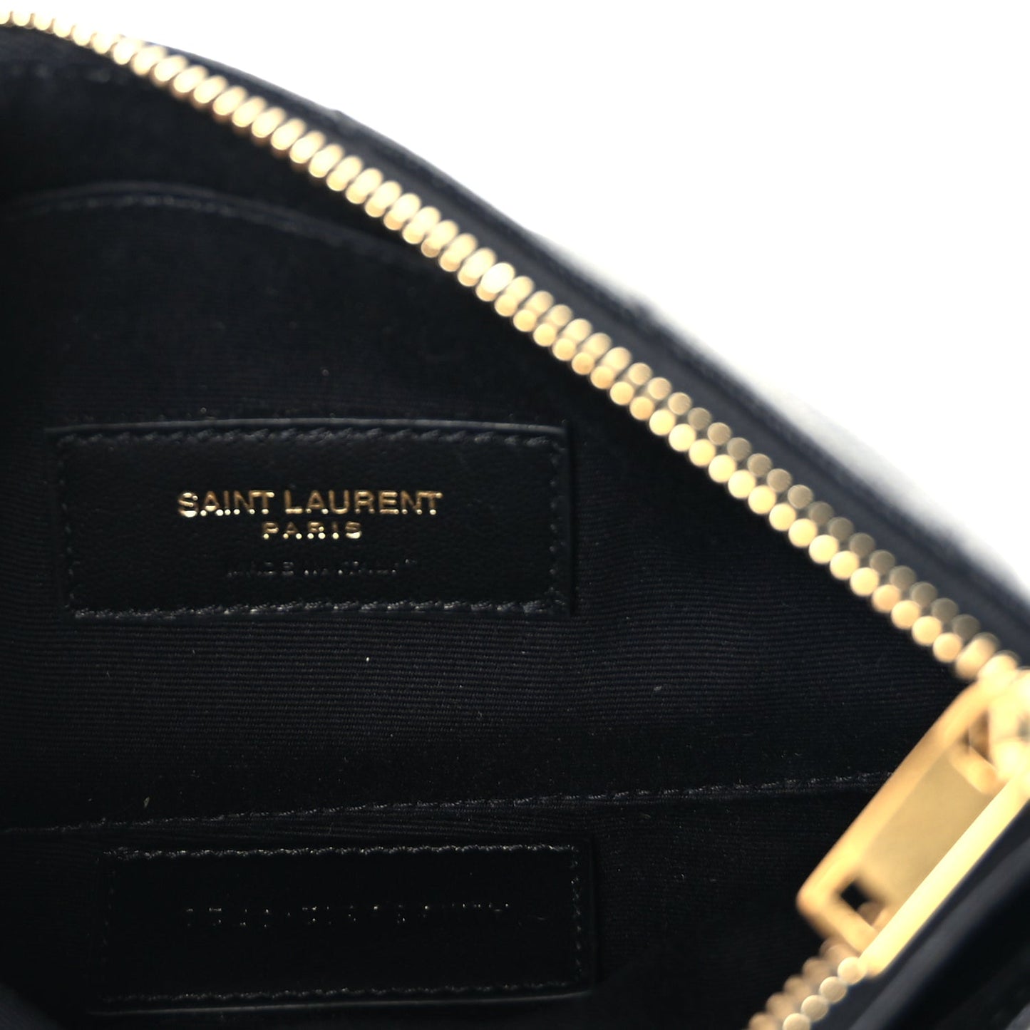 Saint Laurent Grain De Poudre Chevron Monogram Bill Pouch  Black