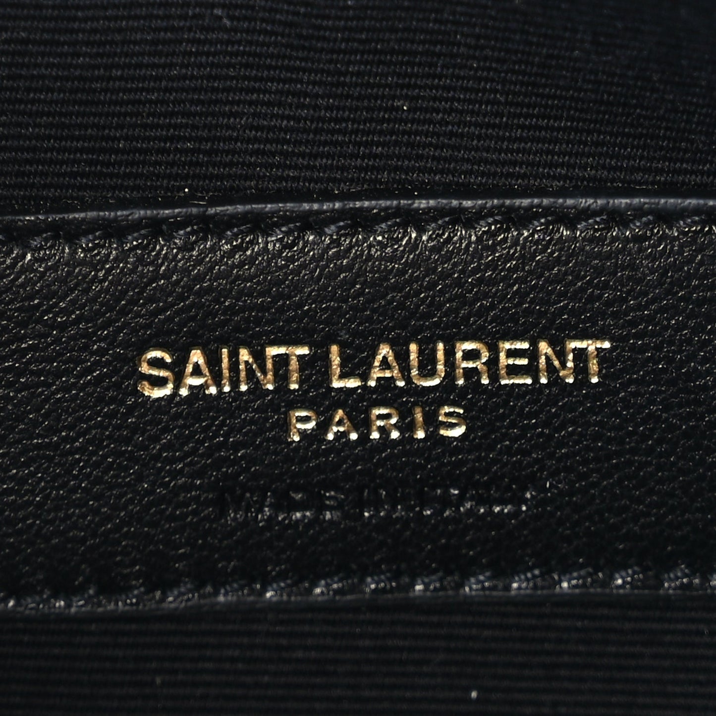 Saint Laurent Grain De Poudre Chevron Monogram Bill Pouch  Black